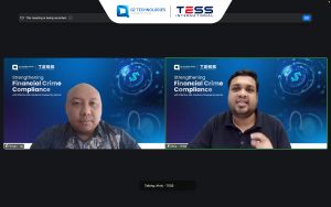 Panelists from Q2 and TESS presenting AML solutions.